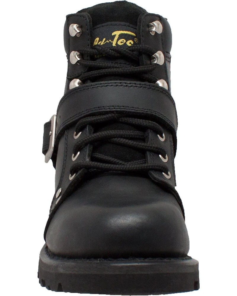 Ad Tec Women's 6" Lace Zipper Biker Boots - Soft Toe