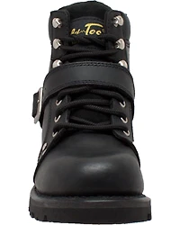 Ad Tec Women's 6" Lace Zipper Biker Boots - Soft Toe