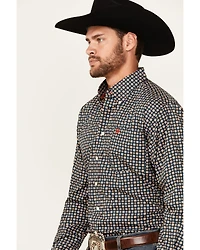 Cinch Men's Floral Geo Print Long Sleeve Button-Down Stretch Western Shirt