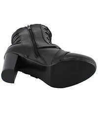 Milwaukee Leather Women's Block Heel Lace Front Boots - Round Toe