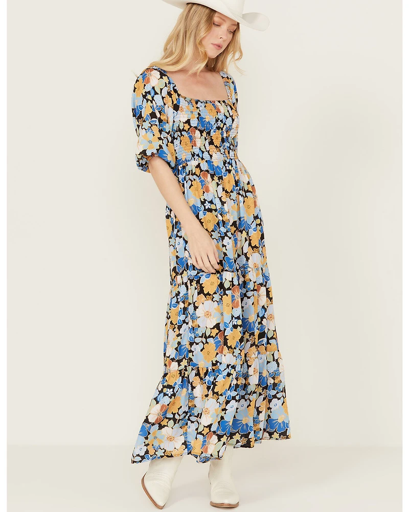 Wild Moss Women's Floral Print Midi Dress