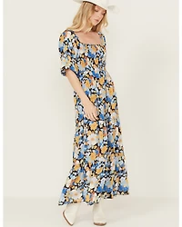 Wild Moss Women's Floral Print Midi Dress