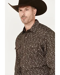 Wrangler Retro Men's Premium Paisley Print Long Sleeve Snap Western Shirt