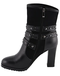 Milwaukee Leather Women's Block Heel Triple Strap Riding Boots - Round Toe