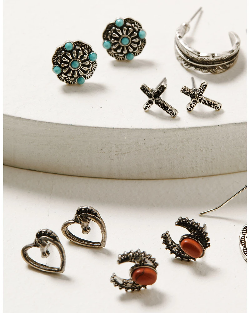 Shyanne Women's Canyon Sunset Crescent Earrings Set