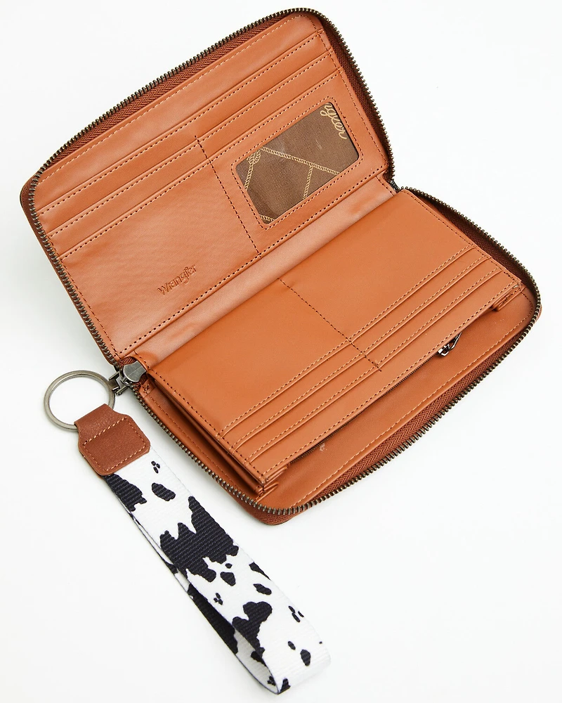 Wrangler Women's Boot Barn Exclusive Daisy Cow Print Wallet