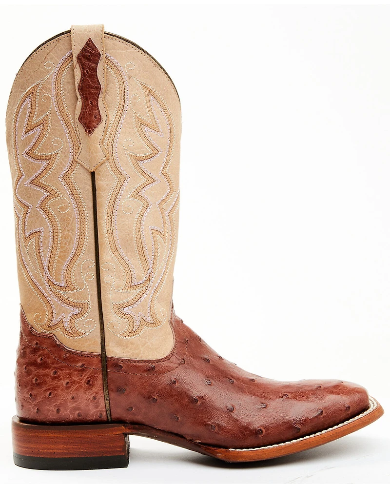 Shyanne Women's Olivia Exotic Ostrich Quill Western Boots - Broad Square Toe