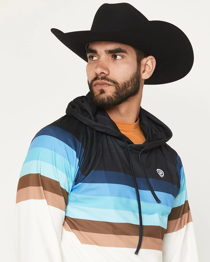 Rock & Roll Denim Men's Striped Hooded Sweatshirt