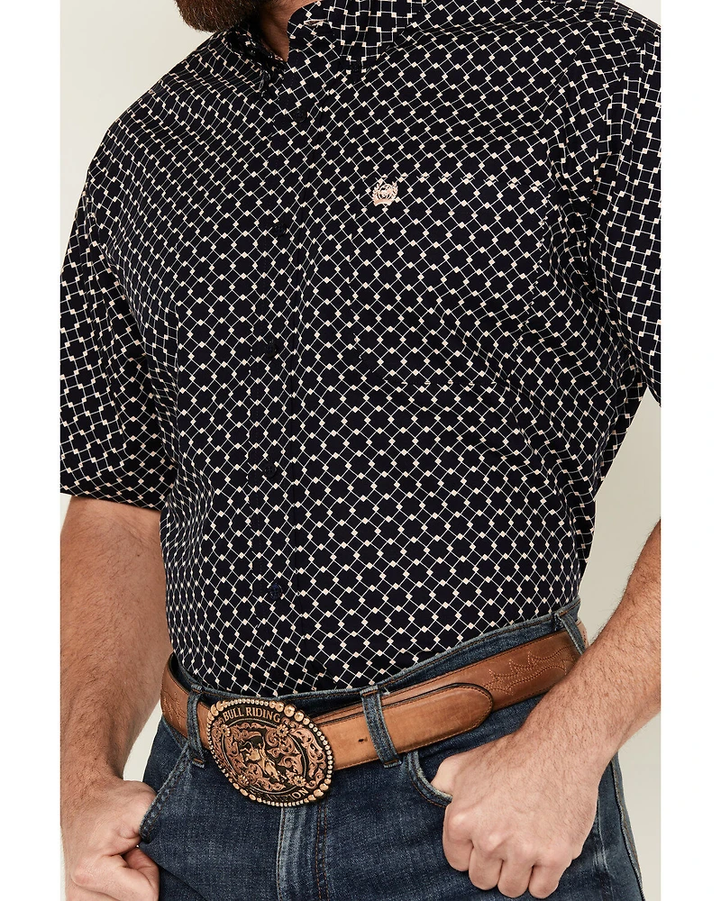 Cinch Men's Boot Barn Exclusive Geo Print Short Sleeve Button-Down Western Shirt