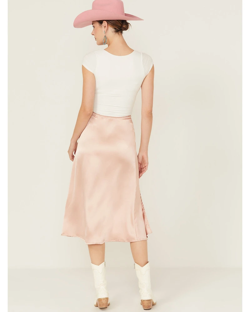Originality Women's Satin Midi Skirt
