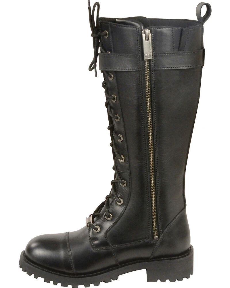 Milwaukee Leather Women's 14" Lace To Toe High Rise Boots - Round Wide