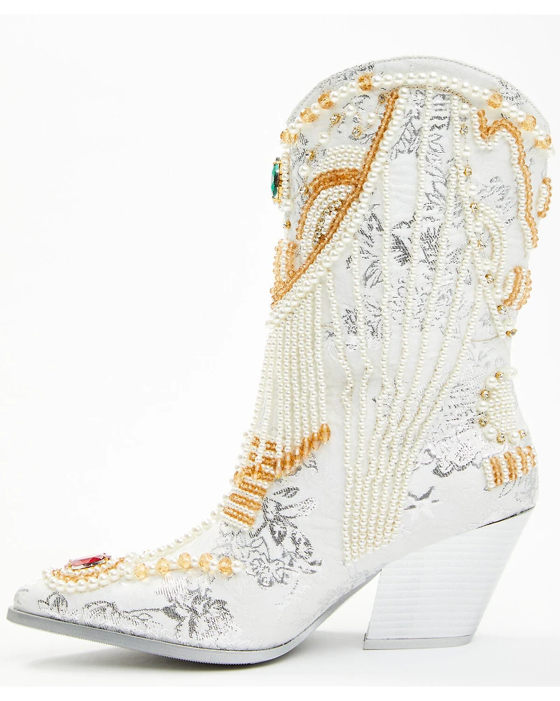 Azalea Wang Women's Astounding Embellished Fashion Booties - Snip Toe