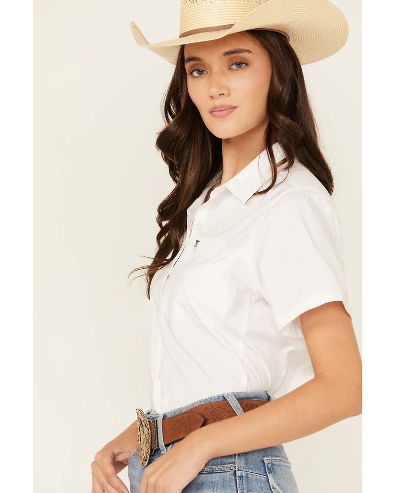 Ariat Women's VentTEK Solid Short Sleeve Button-Down Stretch Western Shirt