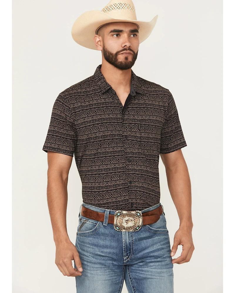 Ariat Men's Retro Southwestern Stripe Print Short Sleeve Button-Down Stretch Western Shirt