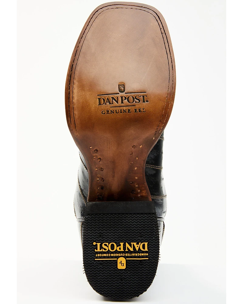 Dan Post Men's Eel Exotic Western Boots - Broad Square Toe