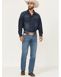 Cinch Men's White Label Medium Wash Relaxed Straight Performance Stretch Denim Jeans