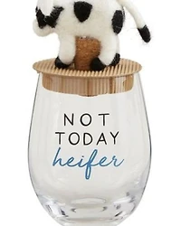 Mud Pie Cow Wine Glass Topper Set - 2 Piece