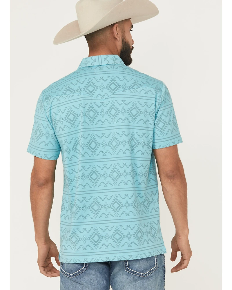 Ariat Men's Retro Southwestern Short Sleeve Pearl Snap Polo Shirt