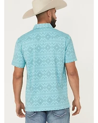 Ariat Men's Retro Southwestern Short Sleeve Pearl Snap Polo Shirt