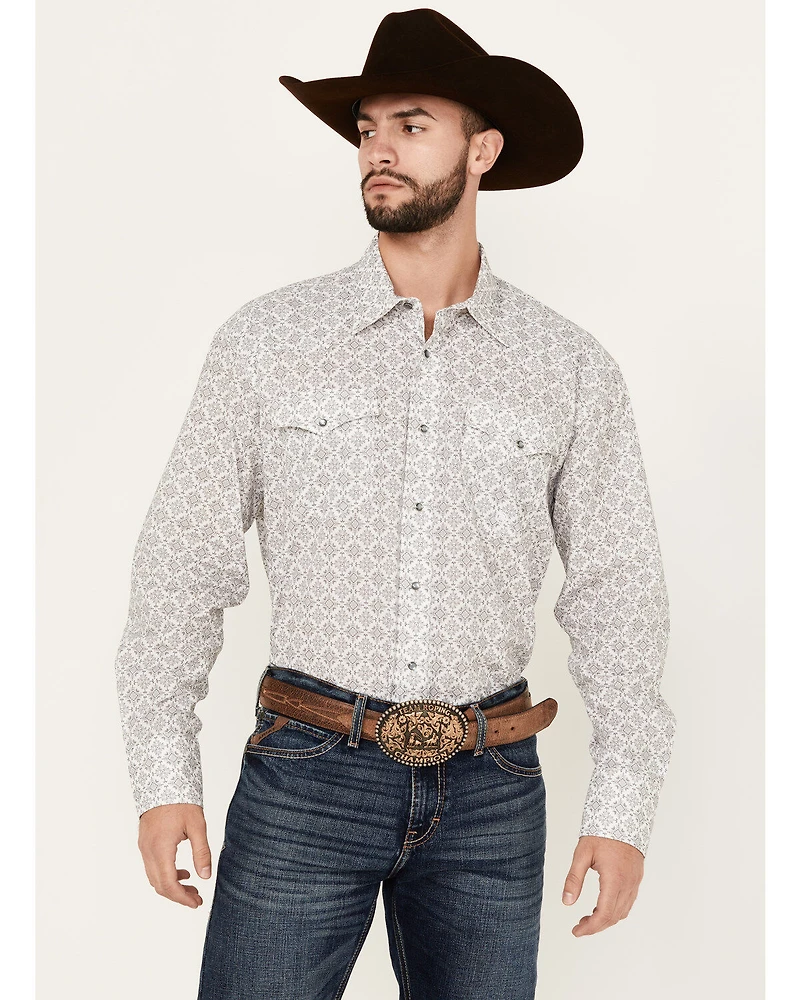 Roper Men's Amarillo Medallion Print Long Sleeve Snap Western Shirt