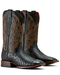 Ariat Men's Exotic Full Quill Ostrich Classic Cash Western Boots - Broad Square Toe