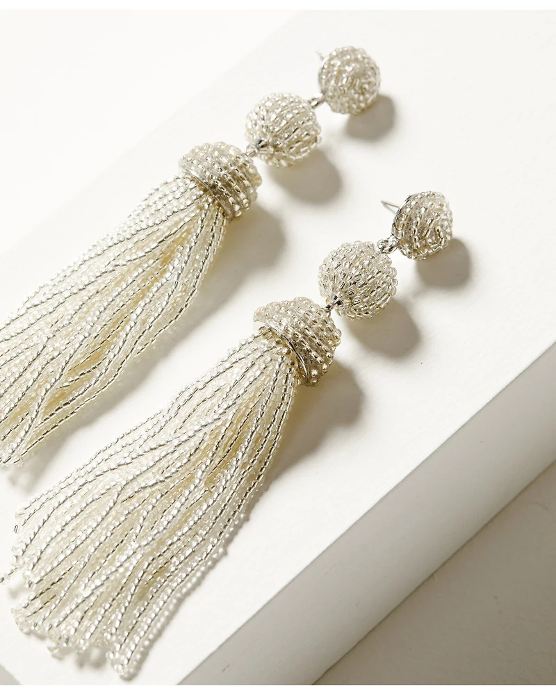Shyanne Women's Three-Tier Beaded Tassel Earrings