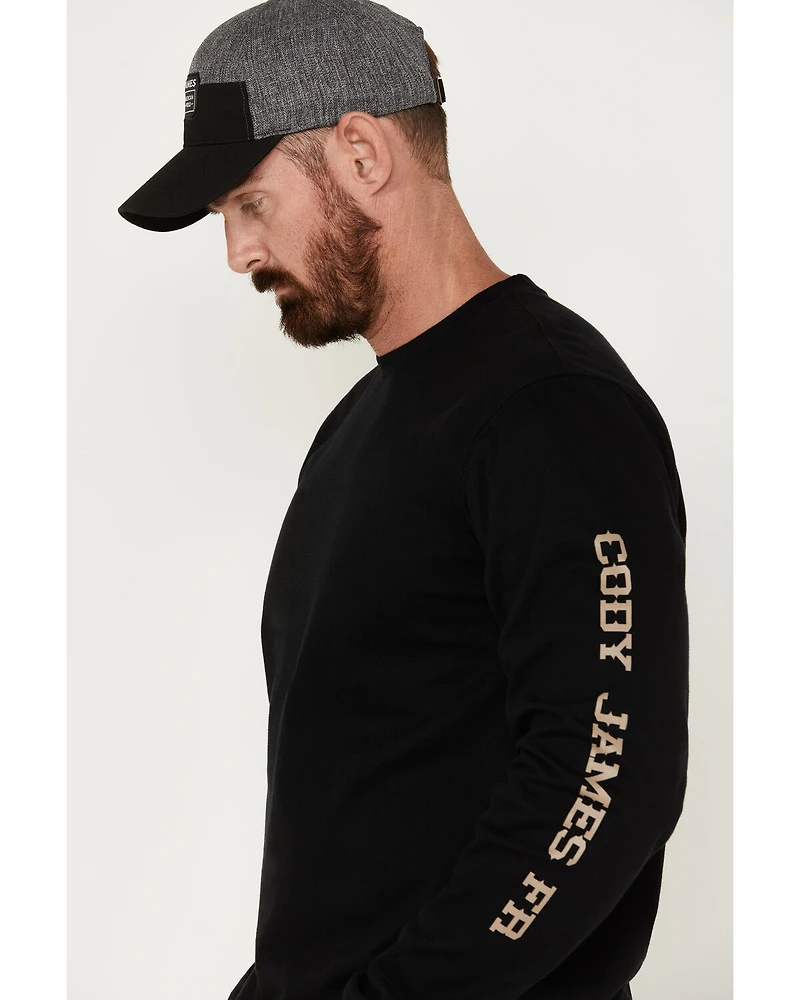 Cody James Men's Bull Skull Logo Graphic Long Sleeve Work T-Shirt