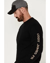 Cody James Men's Bull Skull Logo Graphic Long Sleeve Work T-Shirt