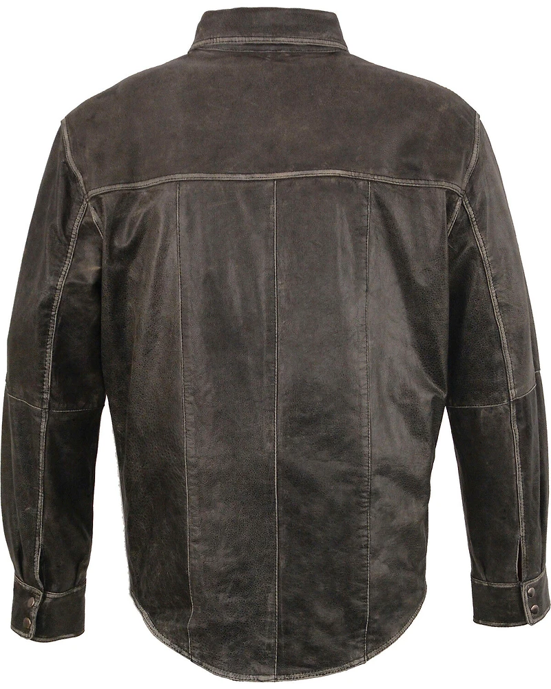 Milwaukee Leather Men's Lightweight Leather Shirt - Big & Tall