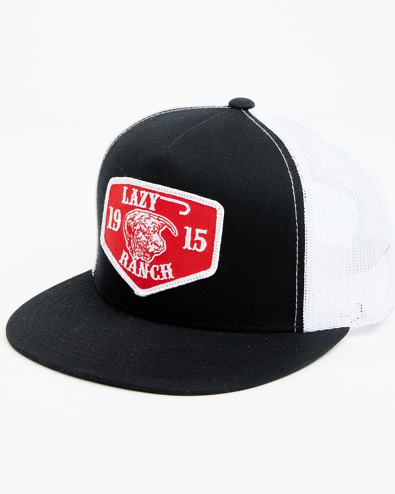 Lazy J Ranch Men's Red Ranch Logo Patch Mesh-Back Ball Cap