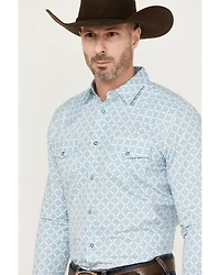 Gibson Men's Gma's Couch Mosaic Medallion Print Long Sleeve Snap Western Shirt