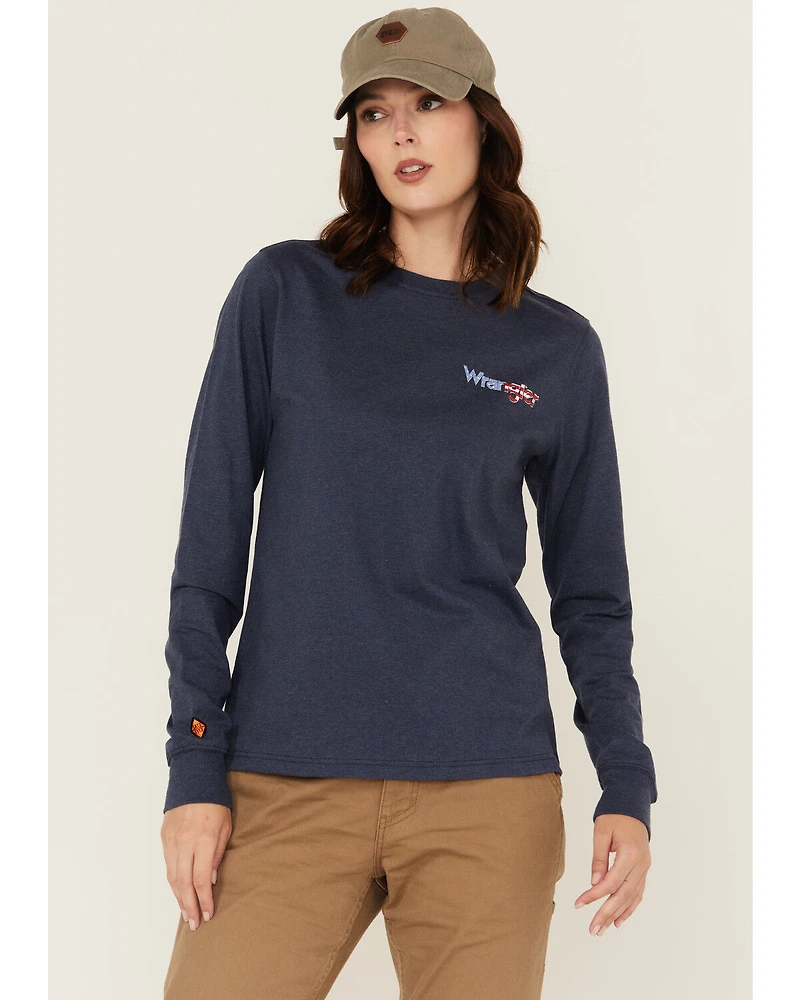 Wrangler Women's FR Americana Long Sleeve Graphic Work T-Shirt - Plus
