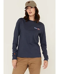 Wrangler Women's FR Americana Long Sleeve Graphic Work T-Shirt - Plus