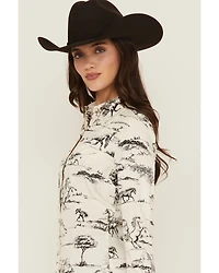Wrangler x Lainey Wilson Women's Landscape Print Long Sleeve Snap Western Shirt