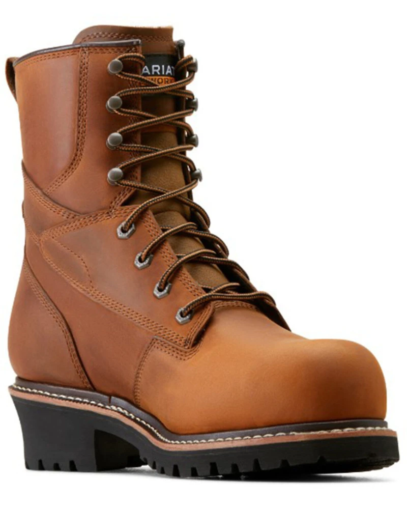 Ariat Men's 8" Logger Shock Shield Waterproof Work Boots - Composite Toe