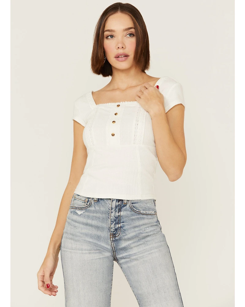 Shyanne Women's Pointelle Square Neck Top