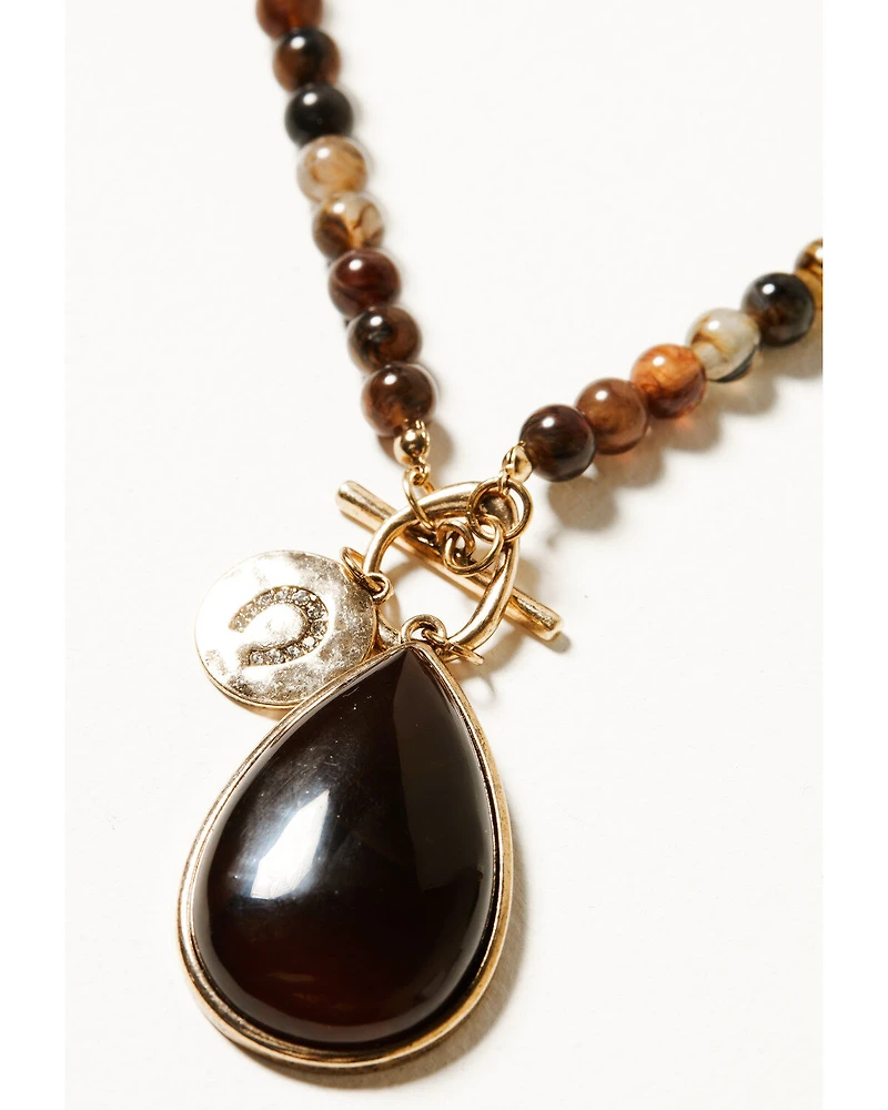 Shyanne Women's Summer Moon Antique Long Pendant Necklace
