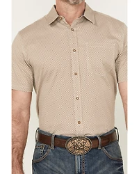 Cody James Men's Grill And Greet Geo Print Short Sleeve Button-Down Stretch Western Shirt