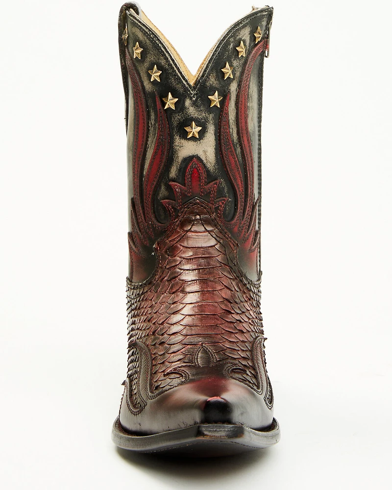 Corral Men's Exotic Python Studded Short Western Boots - Snip Toe