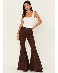 Shyanne Women's Paisley Print Super Flare Jeans