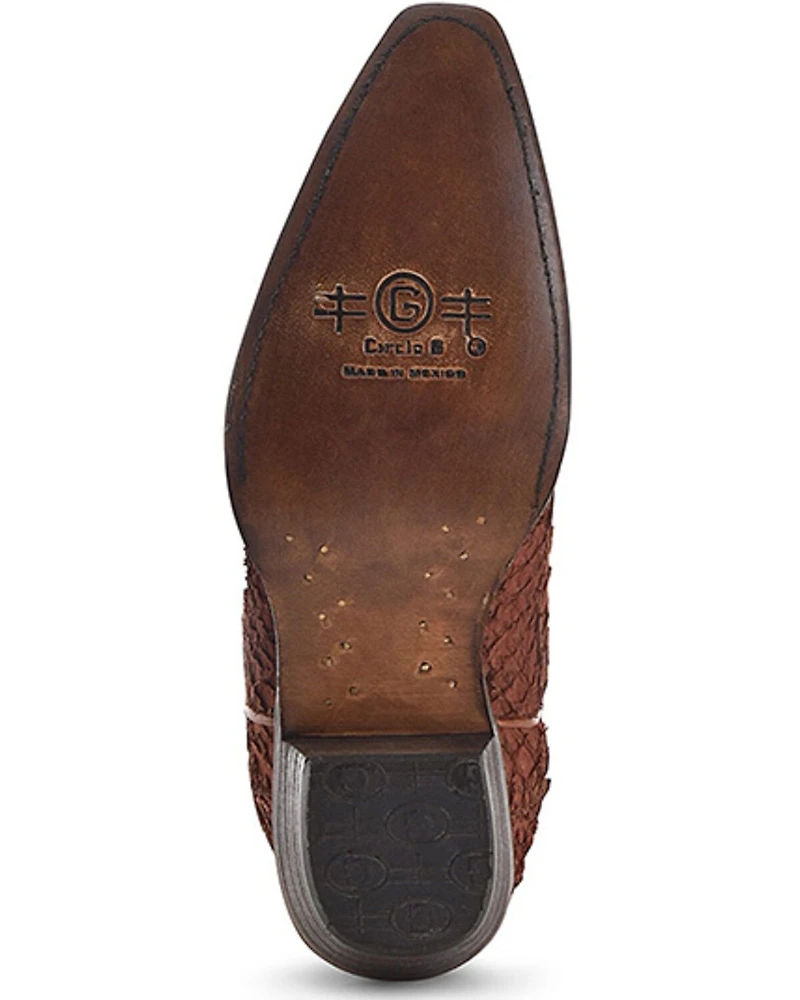 Circle G Women's Exotic Pirarucu Western Boots - Snip Toe