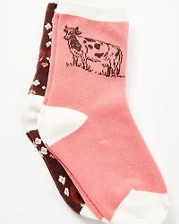 Shyanne Girls' 2-Pack Novelty Crew Socks