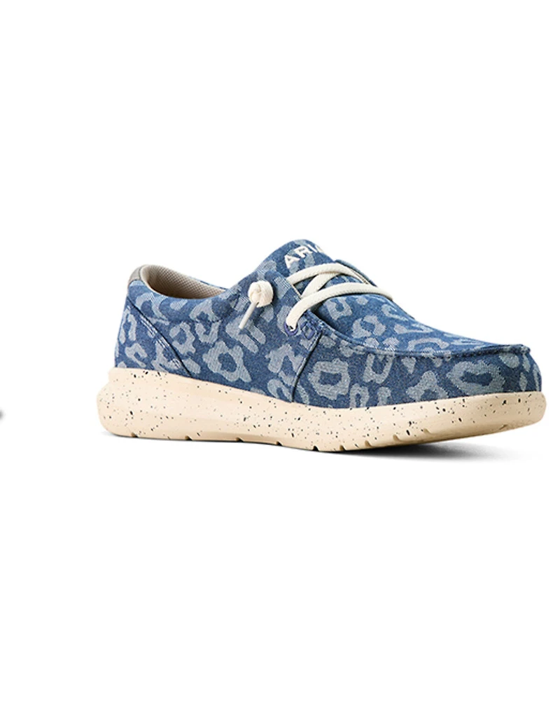 Ariat Women's Hilo Denim Leopard Print Casual Shoes - Moc Toe