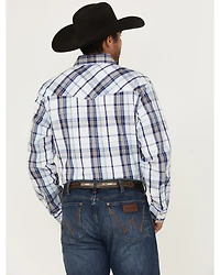 Wrangler 20X Men's Plaid Print Long Sleeve Snap Stretch Western Shirt