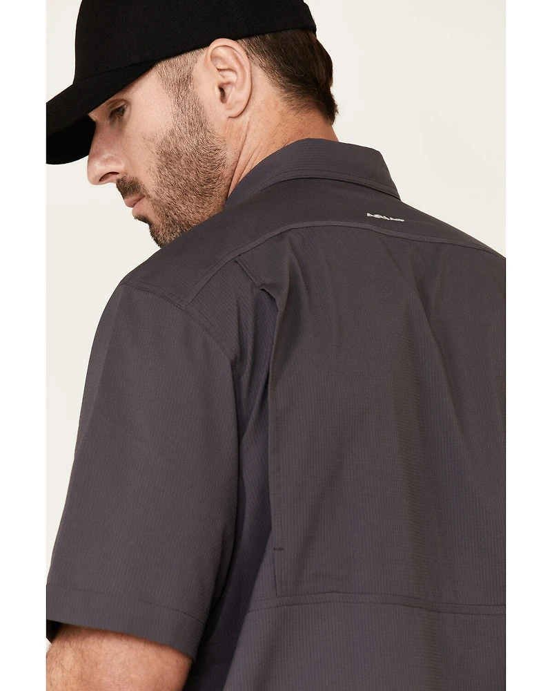 Ariat Men's Solid Charcoal Tek Button-Down Short Sleeve Western Shirt - Tall
