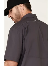 Ariat Men's Solid Charcoal Tek Button-Down Short Sleeve Western Shirt - Tall