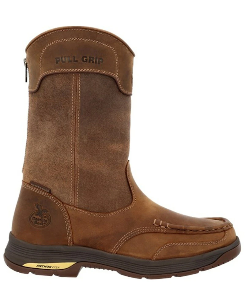 Georgia Boot Men's Athens Superlyte Waterproof Wellington Pull On Safety - Moc toe