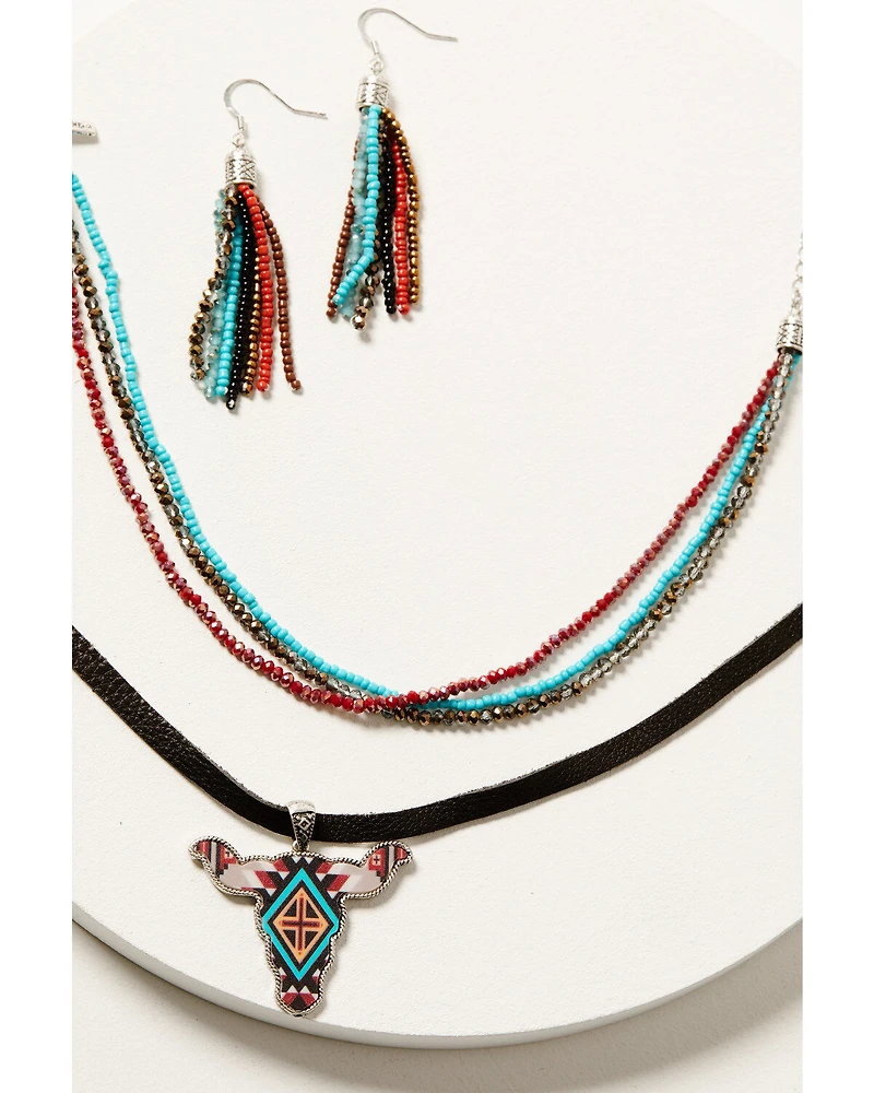 Shyanne Women's Dakota Longhorn Beaded Jewelry Set - 2 Piece