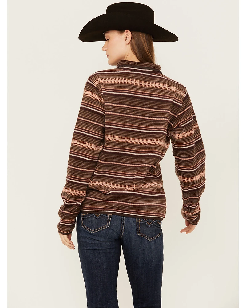 Cinch Women's Serape Striped Print Fleece Pullover