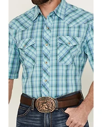 Wrangler 20X Men's Plaid Print Short Sleeve Snap Stretch Western Shirt